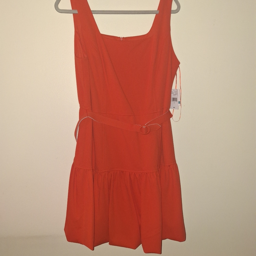 Melonie Vibrant Orange Sleeveless Dress Size 14